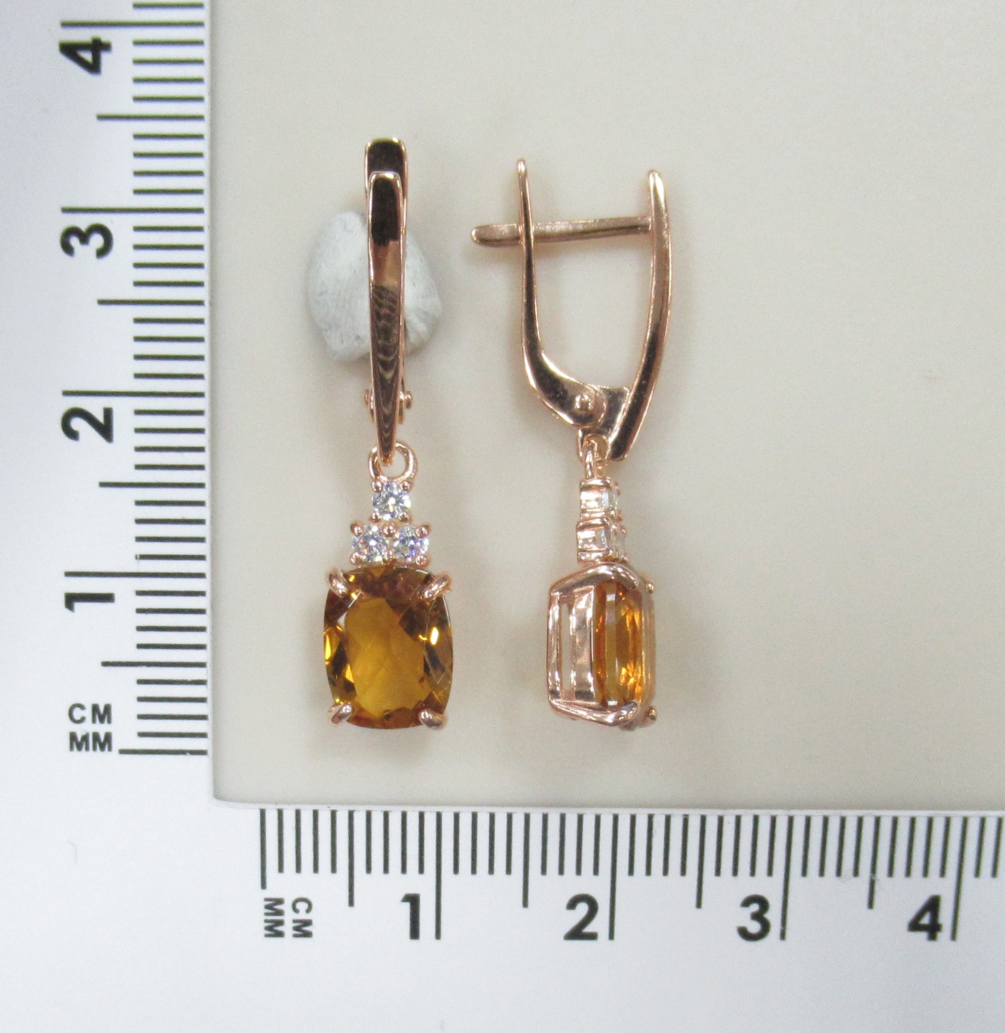 Серебряные серьги с цитринами